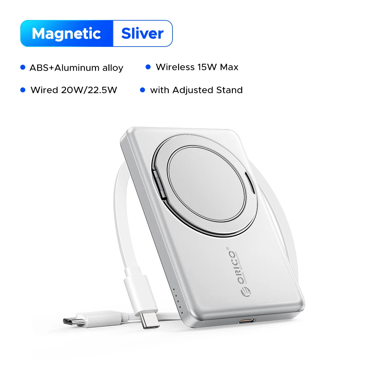 ORICO Kada Magnetic Power Bank – 5000mAh / 10000mAh PD22.5W Wireless External Battery