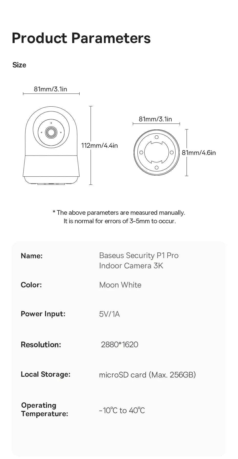 Baseus 5MP 3K WiFi IP Camera 2.4G/5G Wireless Indoor Security Protection Pan&Tilt 8x Digital Zoom Mini Cam Surveillance Cameras - Limetastore