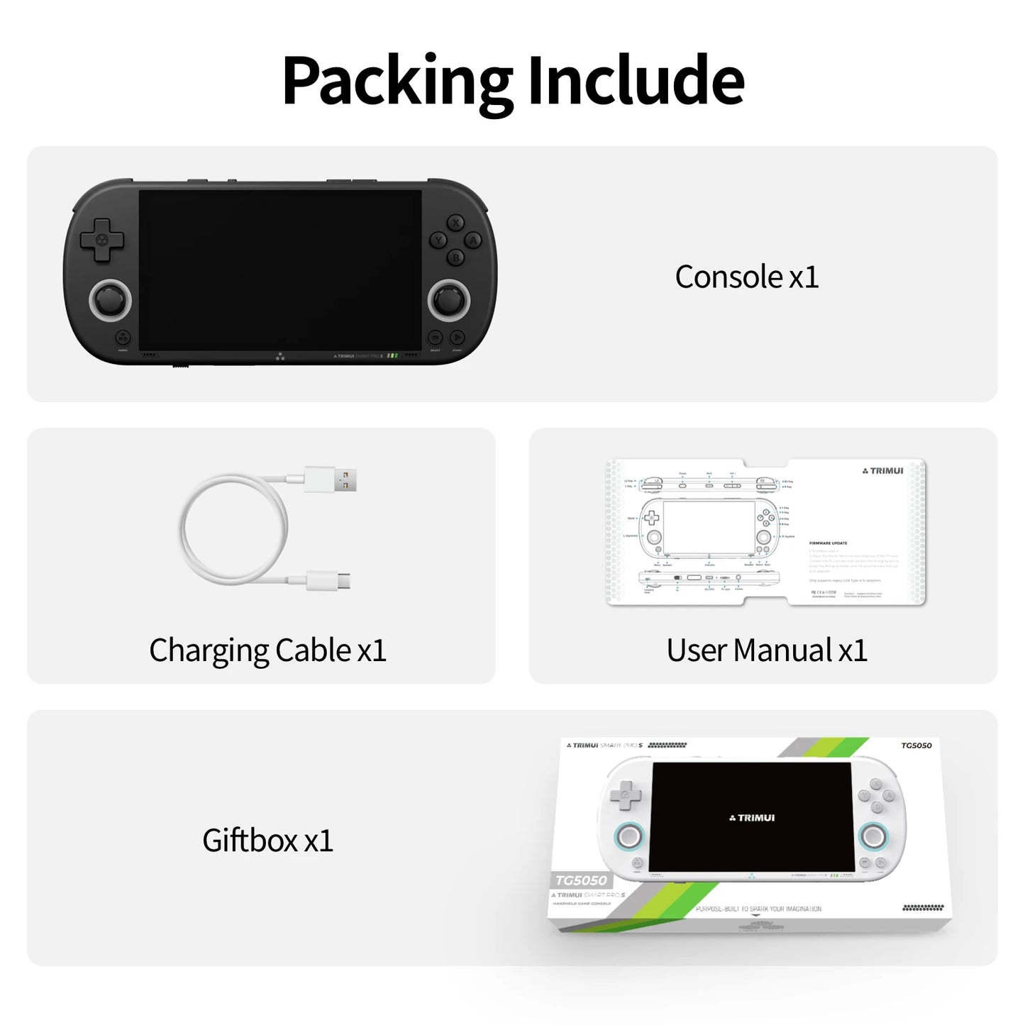 TRIMUI Smart Pro S Handheld Game Players Consoles 4.96'' IPS Screen 5000mAh Linux System Emulator Portable Console Retro Video - Limetastore