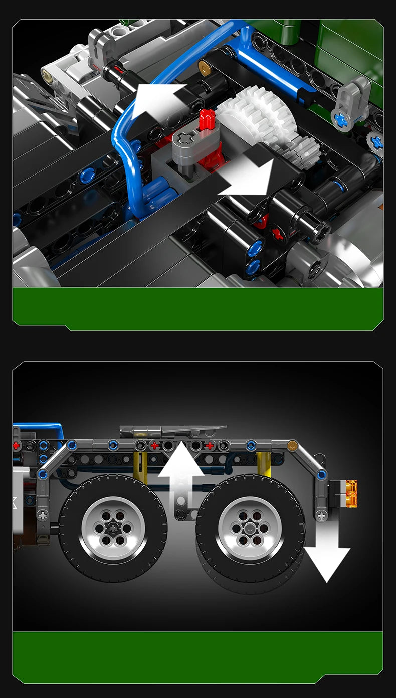 Mould King 13202 Motorized K100 Aerodyne Tractor Truck | RC Technical American Cabover Building Set - Limetastore