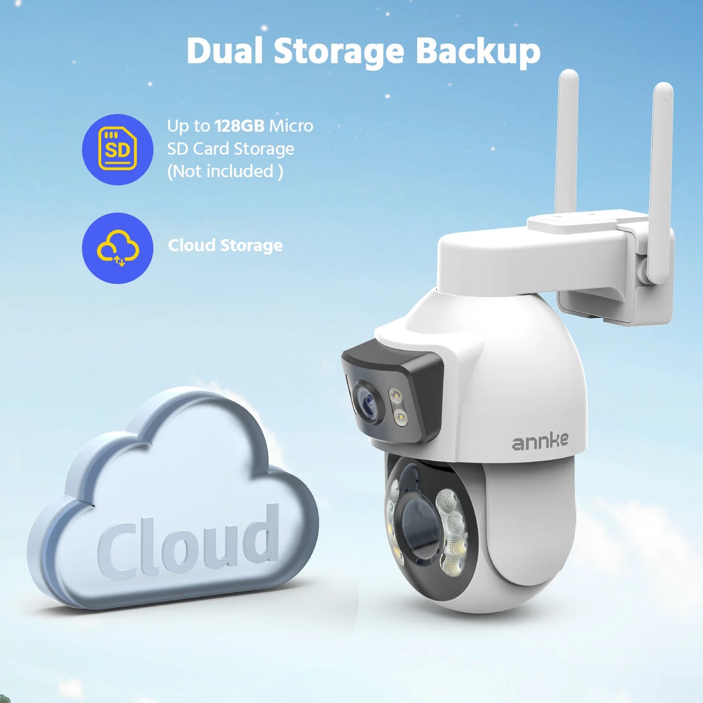 ANNKE WCD1012 10MP Dual‑Lens PTZ Camera | 12× Zoom, AI Tracking, WiFi