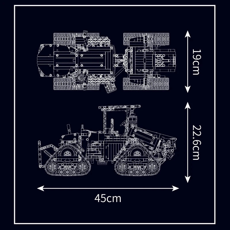 Mould King 18020 Pneumatic Crawler Tractor | RC MOC-35270 Technical Farm Truck Building Block Set - Limetastore