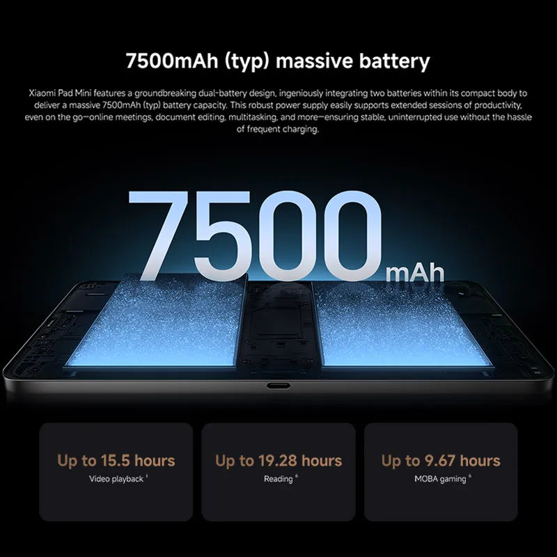 Global Version Xiaomi Mini Pad Mini "3K clear display 8GB /12GB RAM mAh Battery MediaTek dimension + 67W HyperCharge - Limetastore