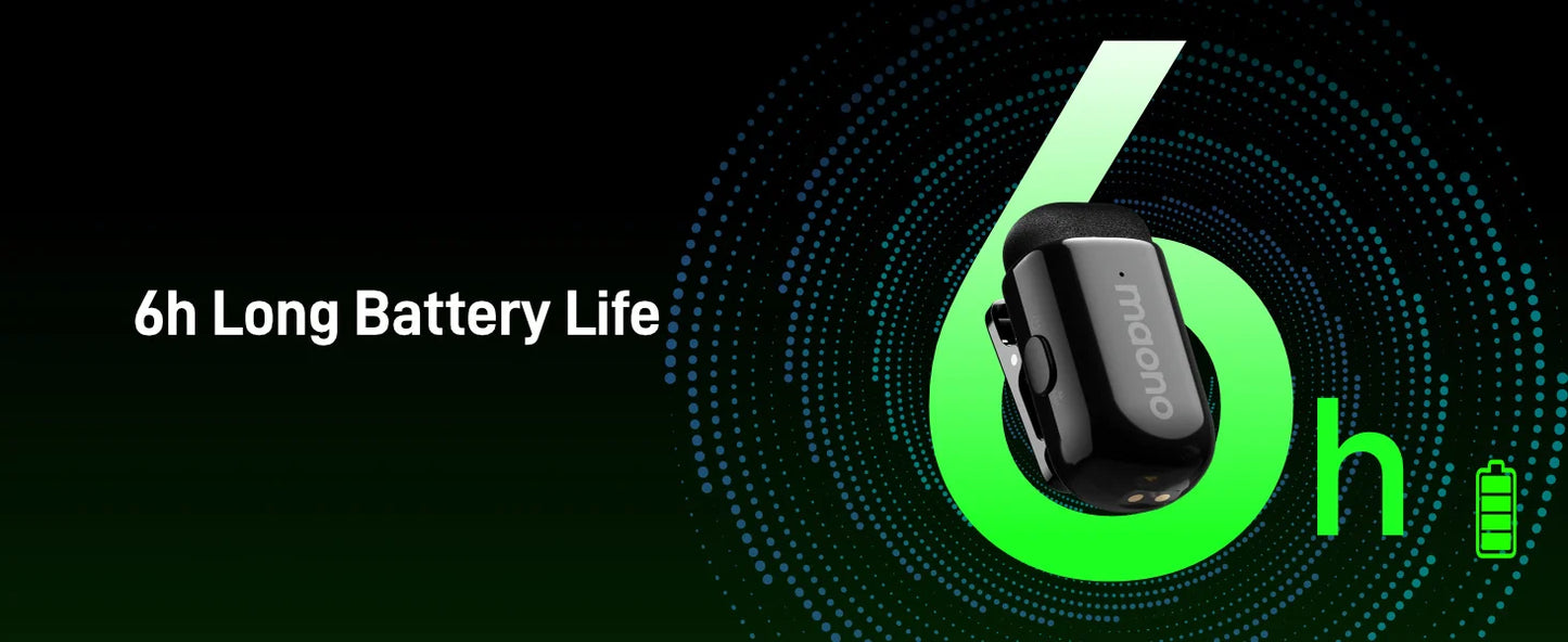 Maono T1 mini – Wireless AI Noise‑Cancelling Clip‑On Microphone | Auto‑Clipping & App Control for Professional Phone Video Recording