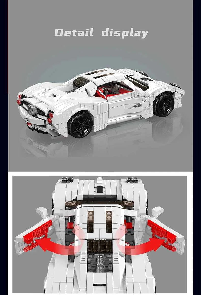 Mould King 10196 White Utopia Sport Racing Car - Limetastore