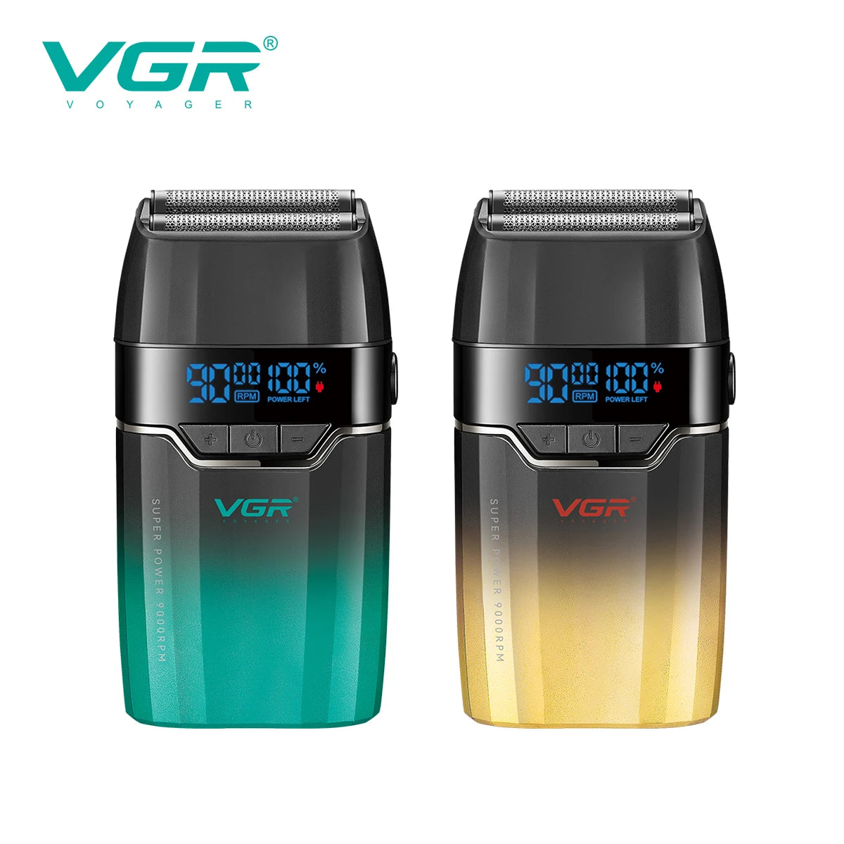 VGR Shaver Professional Beard Trimmer 9000 RPM Shaving Machine Razor Electric Shaver Reciprocating LED Shaver for Men V-308