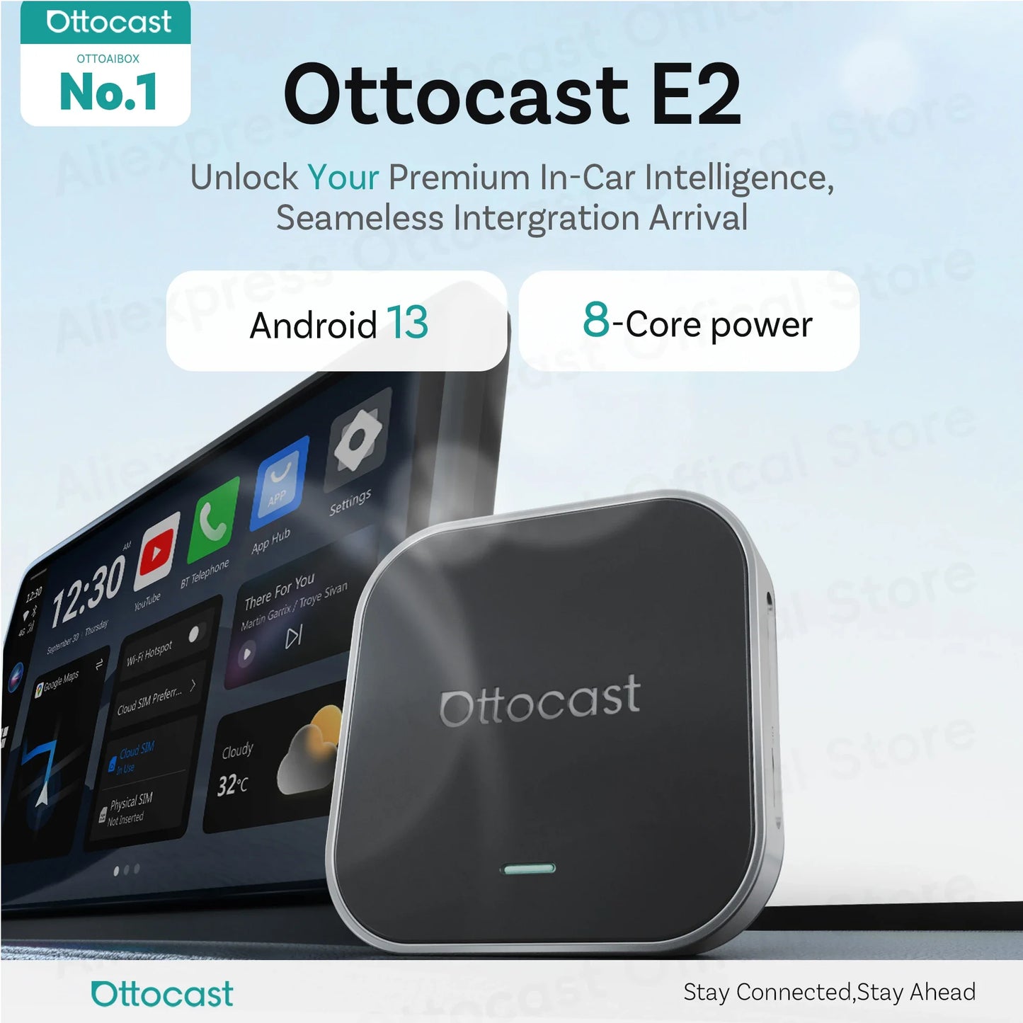 OTTOCAST Ottaibox E2 Android 13 Wireless CarPlay AI Box