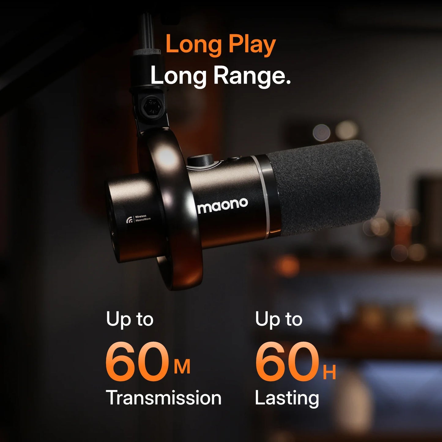 Maono PD200W – Hybrid Wireless Dynamic Podcast Microphone | XLR/USB Mic for PC, Phone & Camera