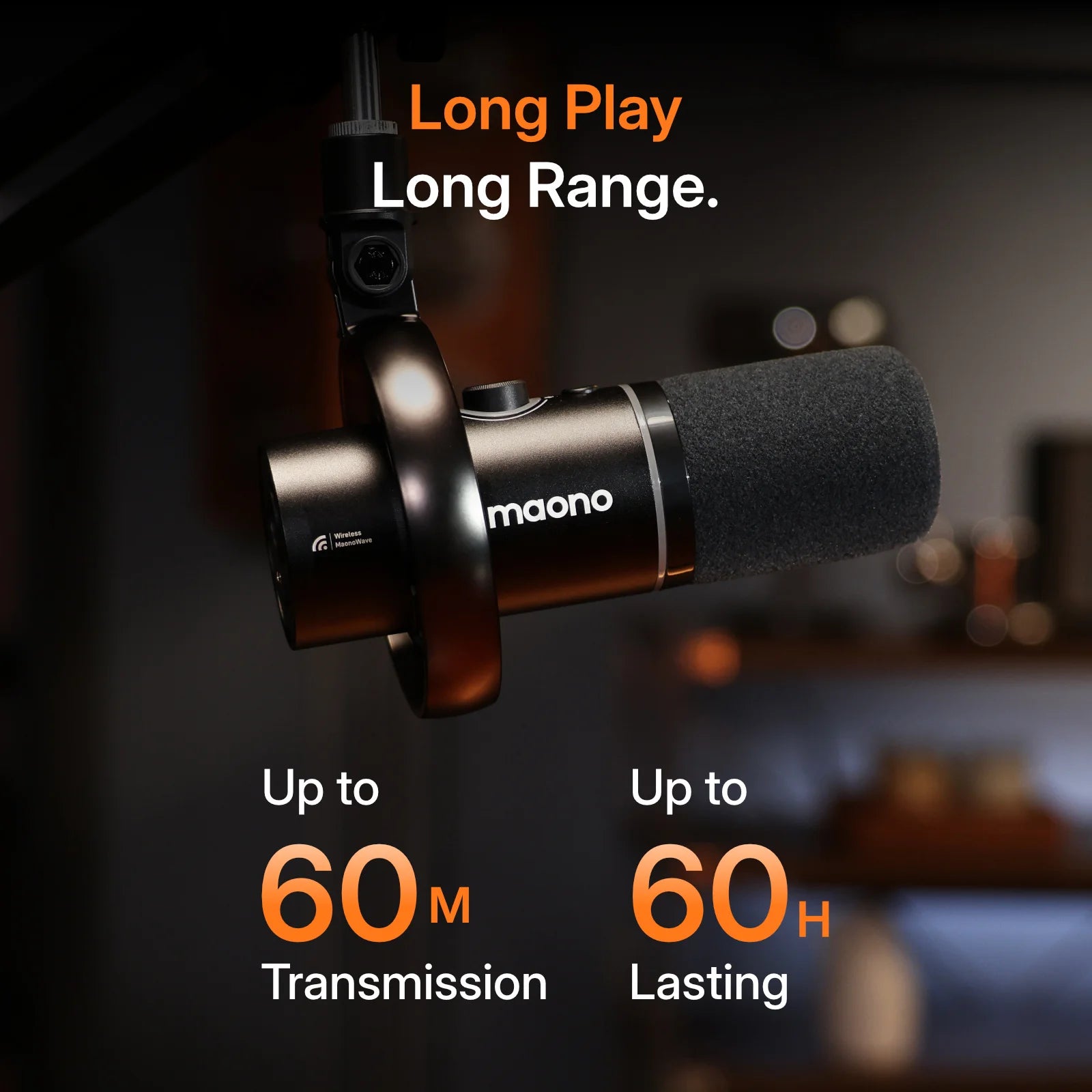Maono PD200W – Hybrid Wireless Dynamic Podcast Microphone | XLR/USB Mic for PC, Phone & Camera