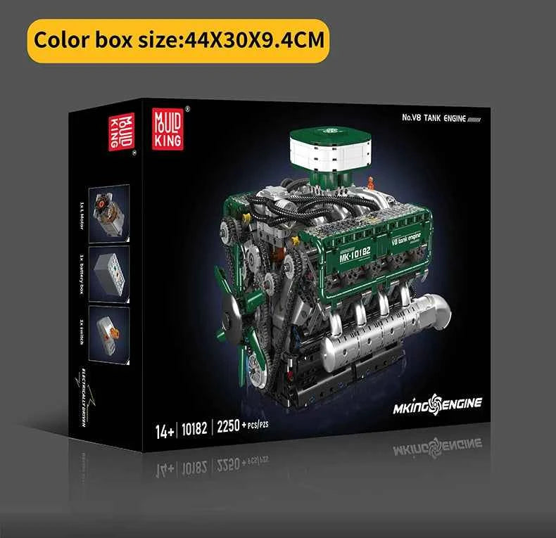 Mould King 10182 Motorized V8 Tank Engine Building Set | Military Technical Toy - Limetastore