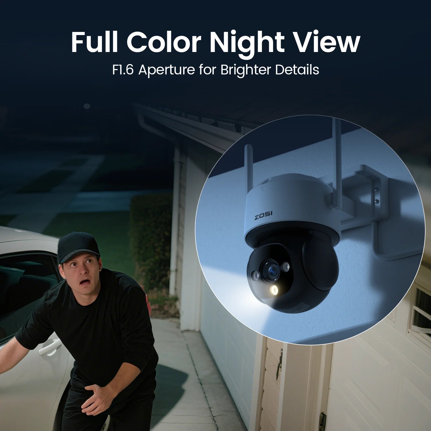 ZOSI C290 4K 8MP/4MP/2MP Outdoor PTZ WiFi Security Camera – Auto Person Tracking, 2‑Way Audio