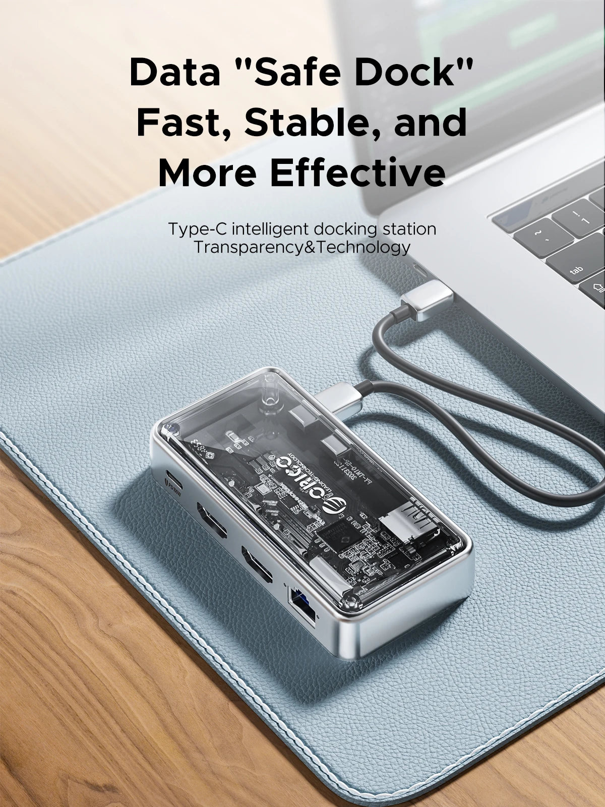 ORICO Metallic USB‑C 10Gbps Docking Station with 4K60Hz HDMI, USB 3.0 Ports