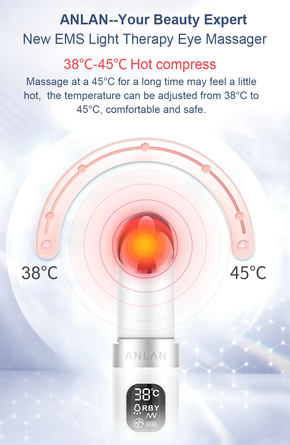 ANLAN Electric Eye Massager for Dark Circles and Eye Bags with Vibration and Heat Therapy - Limetastore