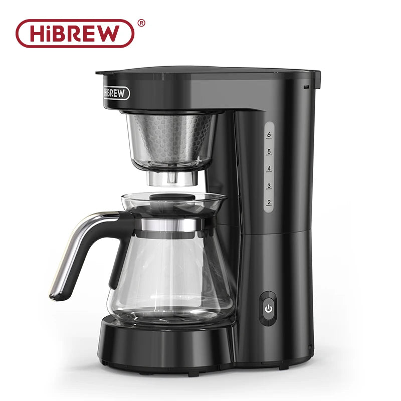 HiBREW 3-v-1 aparat za prekapno kavo America, aparat za kavo Pour Over, stekleni čajnik, grelnik vode za čaj 750 ml H12