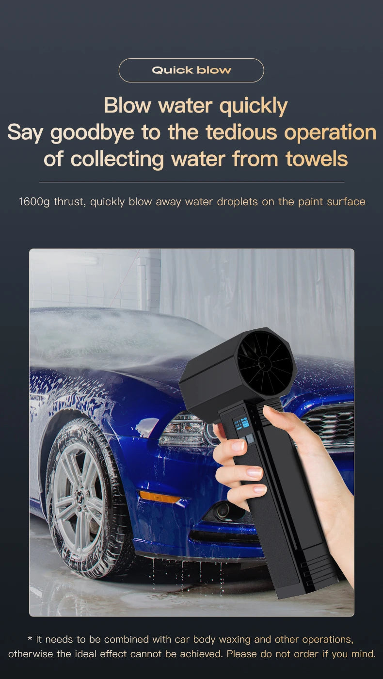 Handheld Turbo Fan – 64mm Brushless High‑Speed Jet Blower | 1600g Thrust, LED Lighting