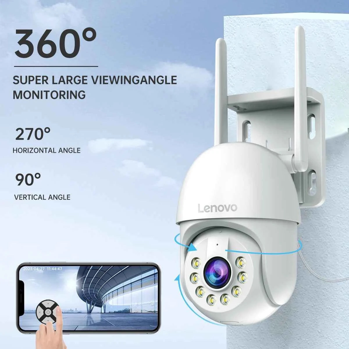 Lenovo 5MP Smart Wifi PTZ Camera Outdoor 5x Digital Zoom Auto Tracking ONVIF CCTV IP Camera Security Video Surveillance Camera - Limetastore