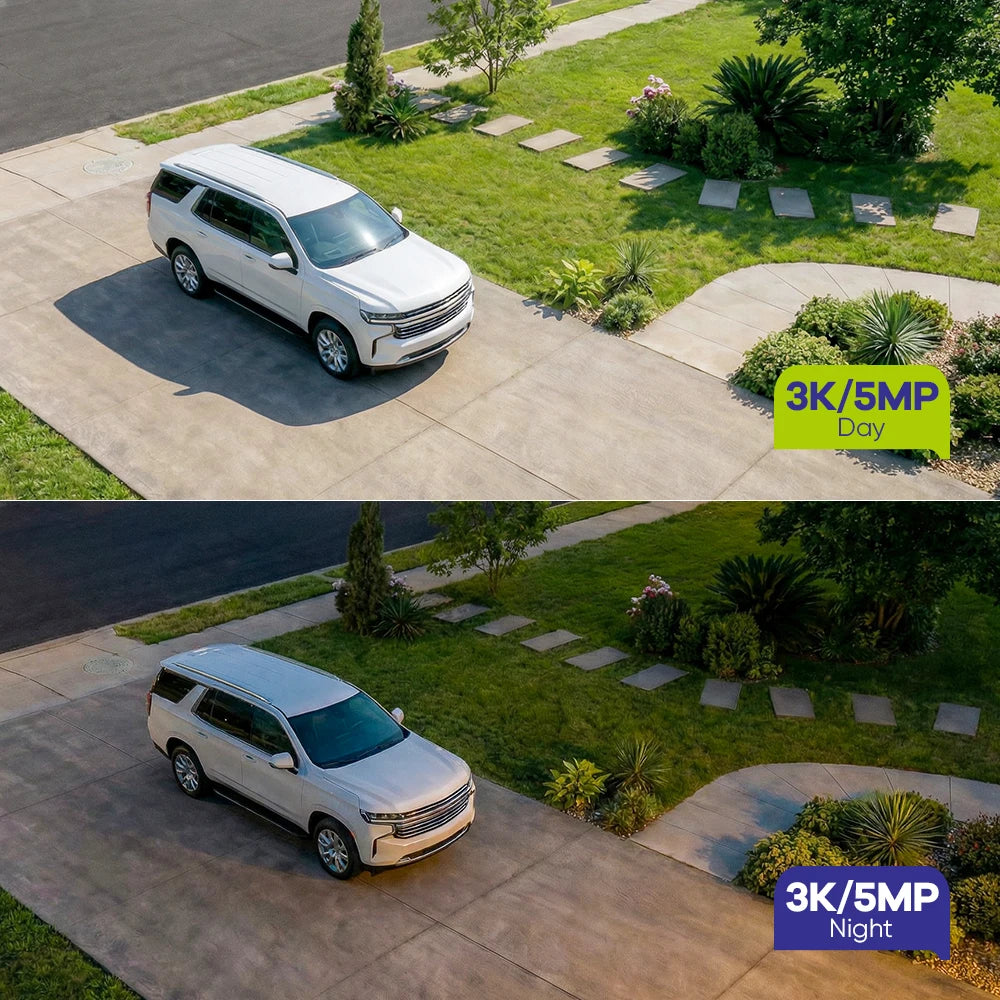 SANNCE 5MP PoE CCTV System | 4CH H.265 NVR, 5MP PT Cameras, Color Night Vision, Two‑Way Audio