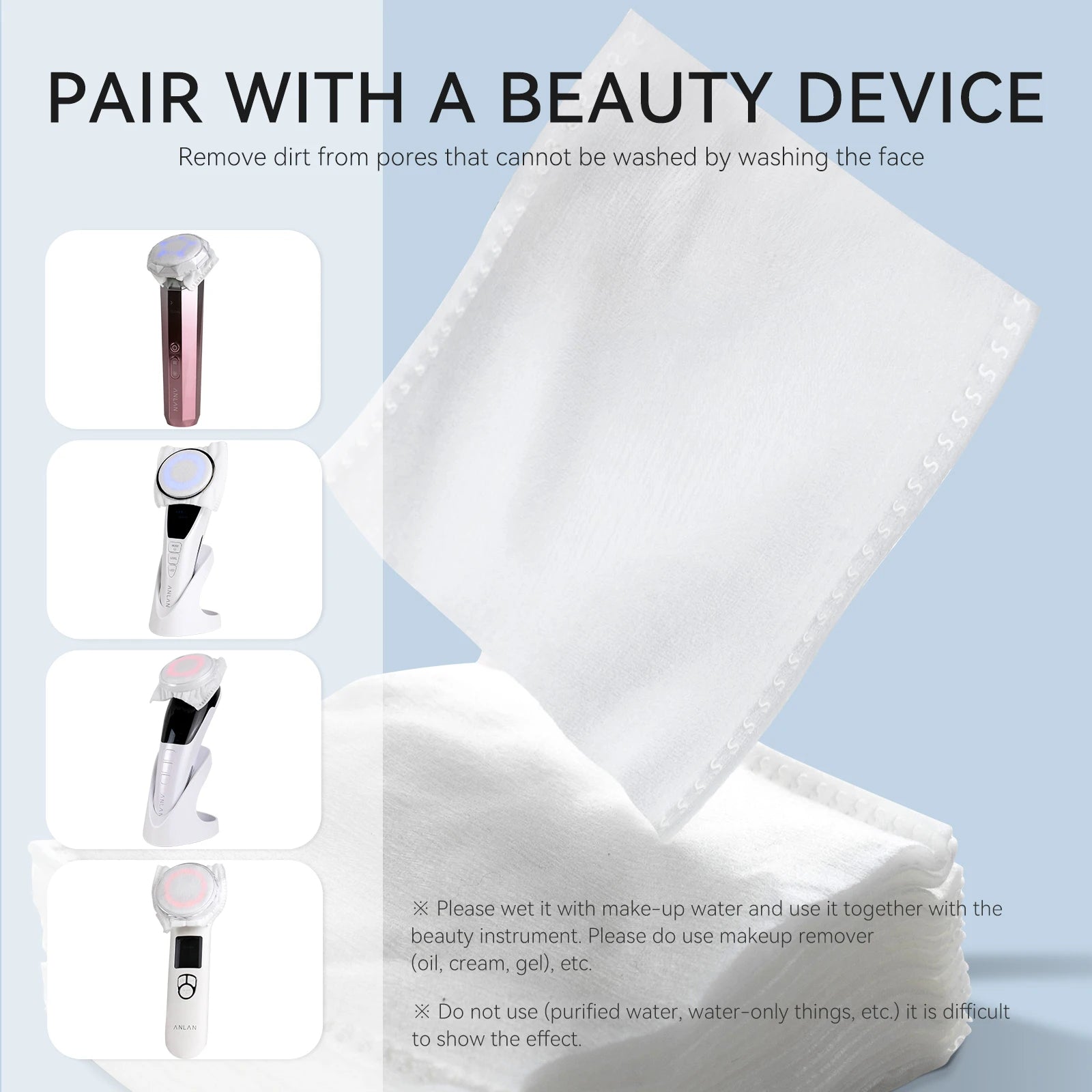ANLAN Facial Cotton Pads | 150pcs, Extra Thick, 3‑Layer, Double‑Sided