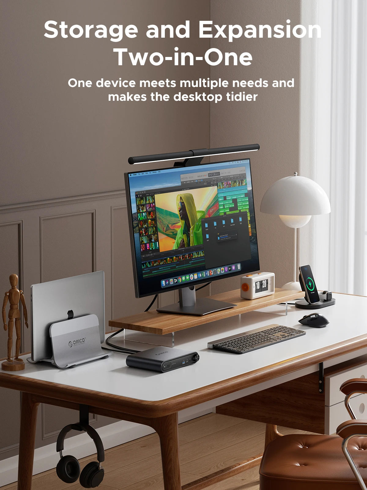 ORICO 10‑in‑1 USB‑C Docking Station with M.2 NVMe/SATA SSD Enclosure, 4K60Hz HDMI, PD100W