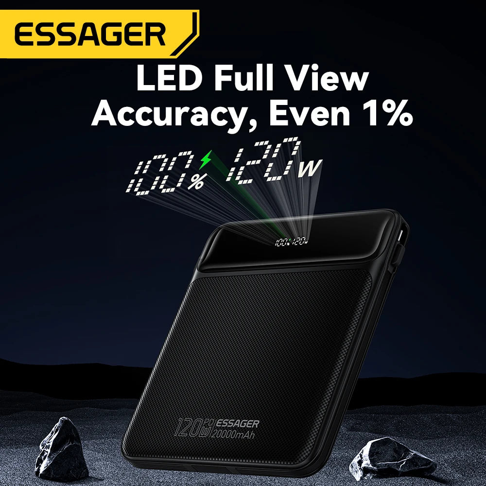Essager 100W 20000mAh Power Bank – PD Fast Charging Portable External Battery