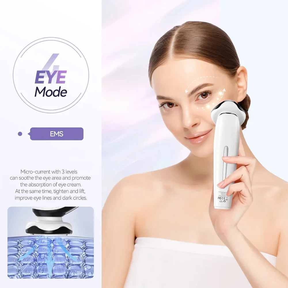 ANLAN EMS Facial Massager Device for Face Lifting, LED Photon Deep Cleaning, Eye Skin Wrinkle Removal, Heat Vibration Skincare Beauty Tool - Limetastore