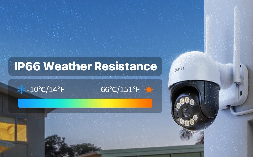 ZOSI 2K 3MP Pan/Tilt Outdoor WiFi PTZ Camera – Add‑On Camera for ZOSI NVR Systems