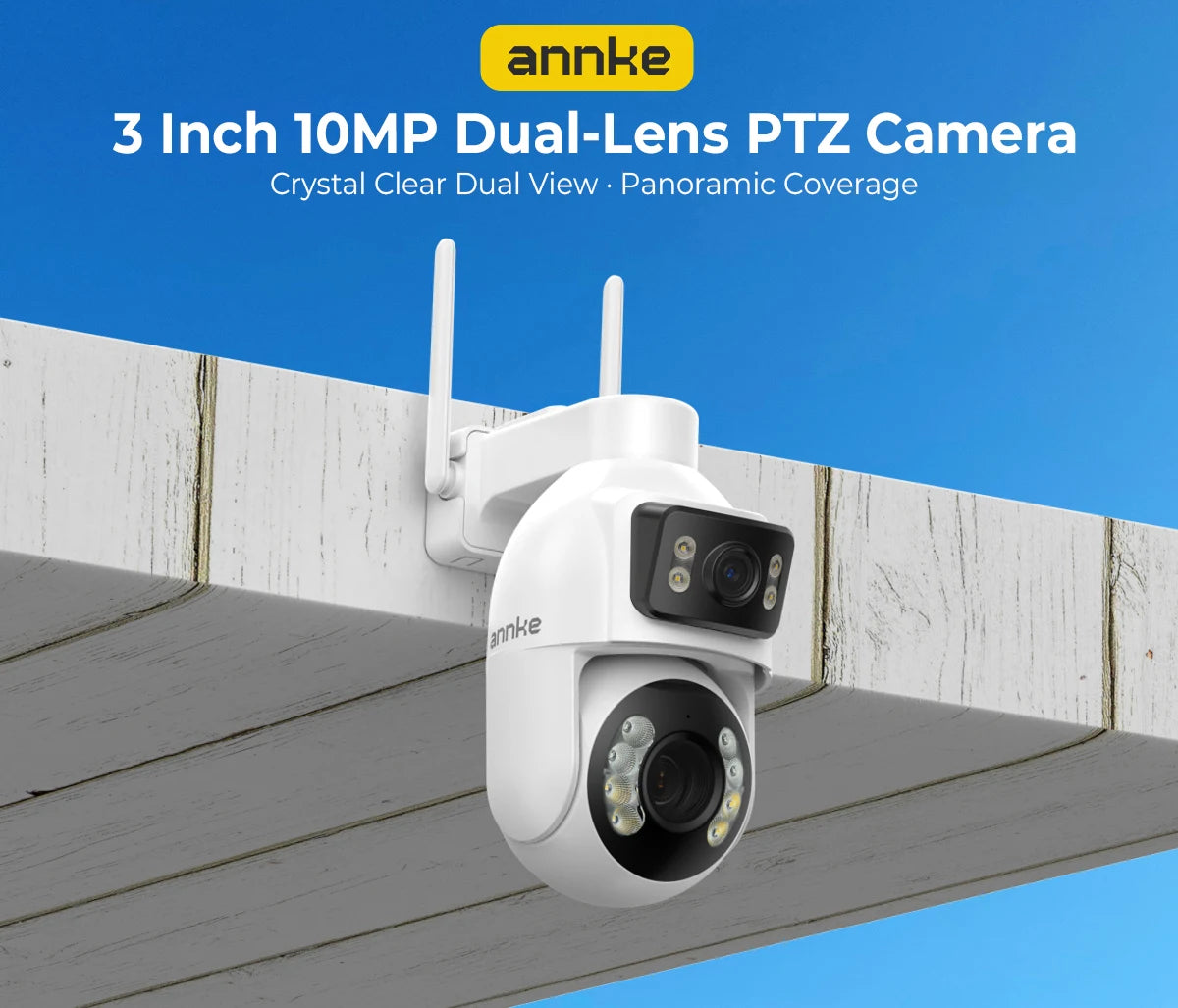 ANNKE WCD1012 10MP Dual‑Lens PTZ Camera | 12× Zoom, AI Tracking, WiFi