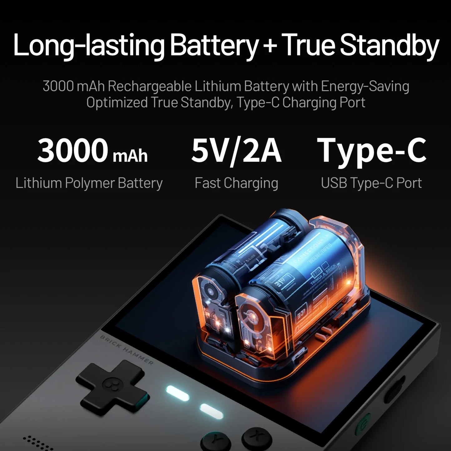 TRIMUI Brick Hammer Portable Handheld Game Player CNC Full Metal 3.2'' IPS Screen Retro Games Linux System Video Gaming Device - Limetastore