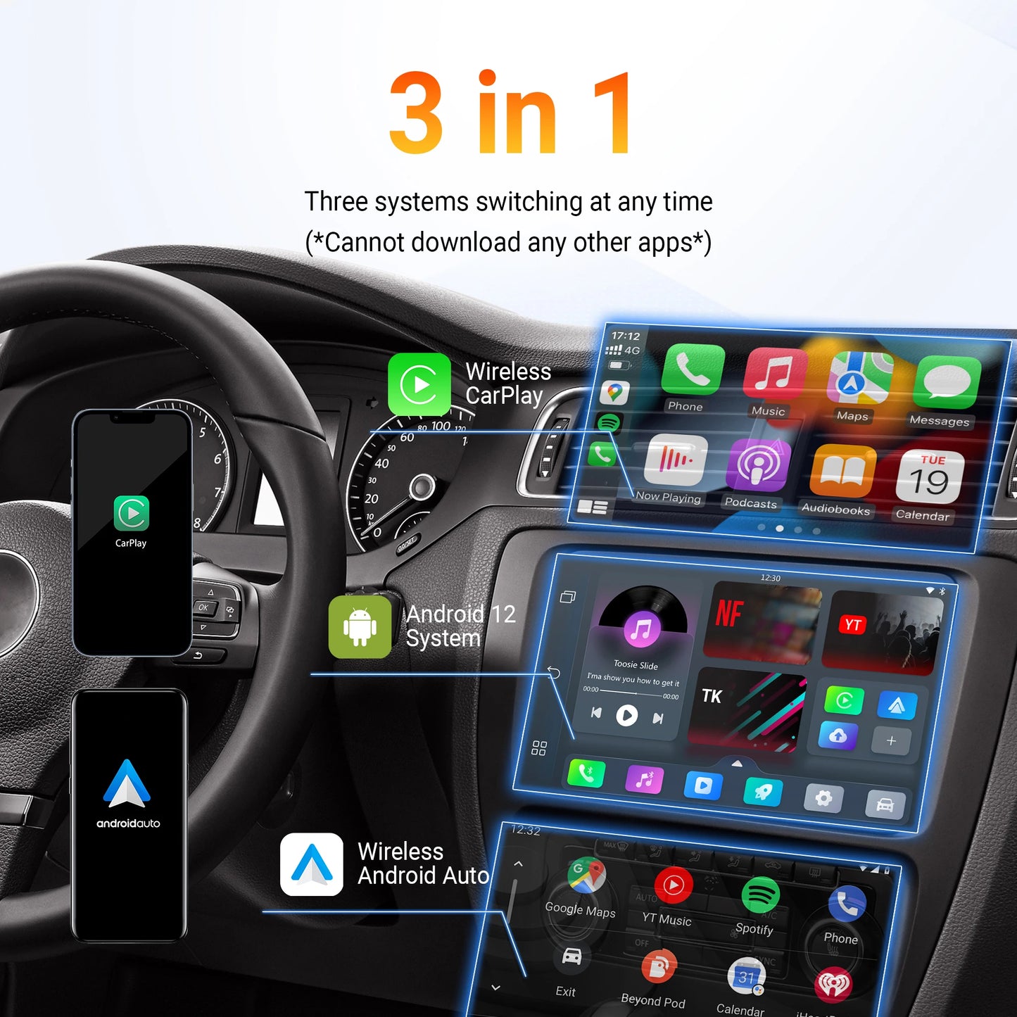 OTTOCAST Play2Video Pro Wireless CarPlay Video Adapter