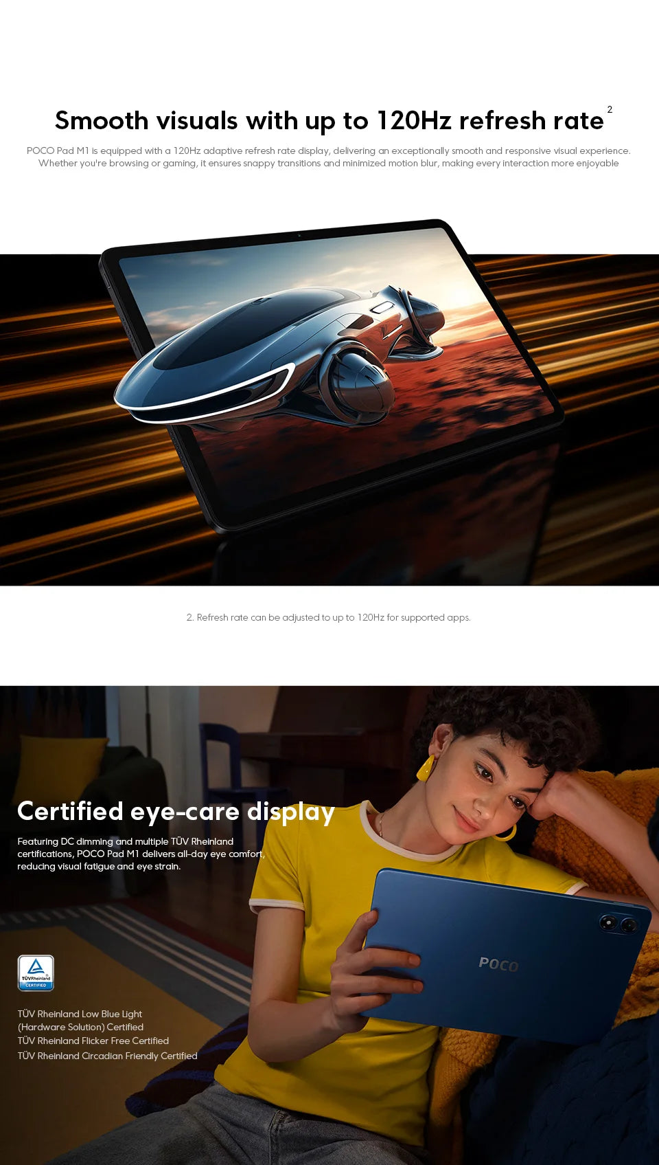 POCO Pad M1 Global Version Tablets Snapdragon® 7s Gen 4 12000mAh Battery 12.1’’ 2.5K display 8MP camera 33W charging - Limetastore