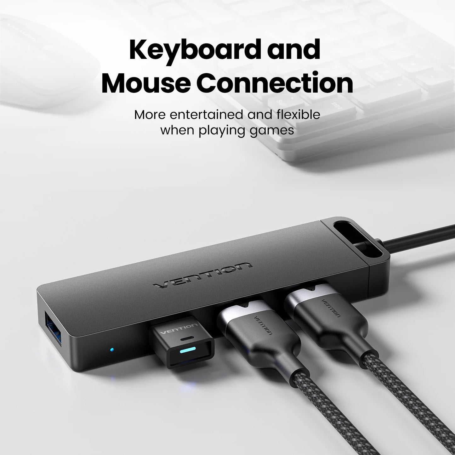 Vention USB 3.0 Hub 4‑Port | 5Gbps High‑Speed Multiport Splitter for Laptop & Desktop