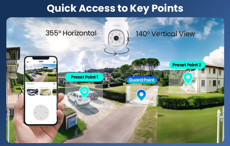 ZOSI 3K Wi‑Fi 6 Security Camera System – 8CH 4K WiFi NVR with 5MP Auto‑Tracking Pan‑Tilt Cameras