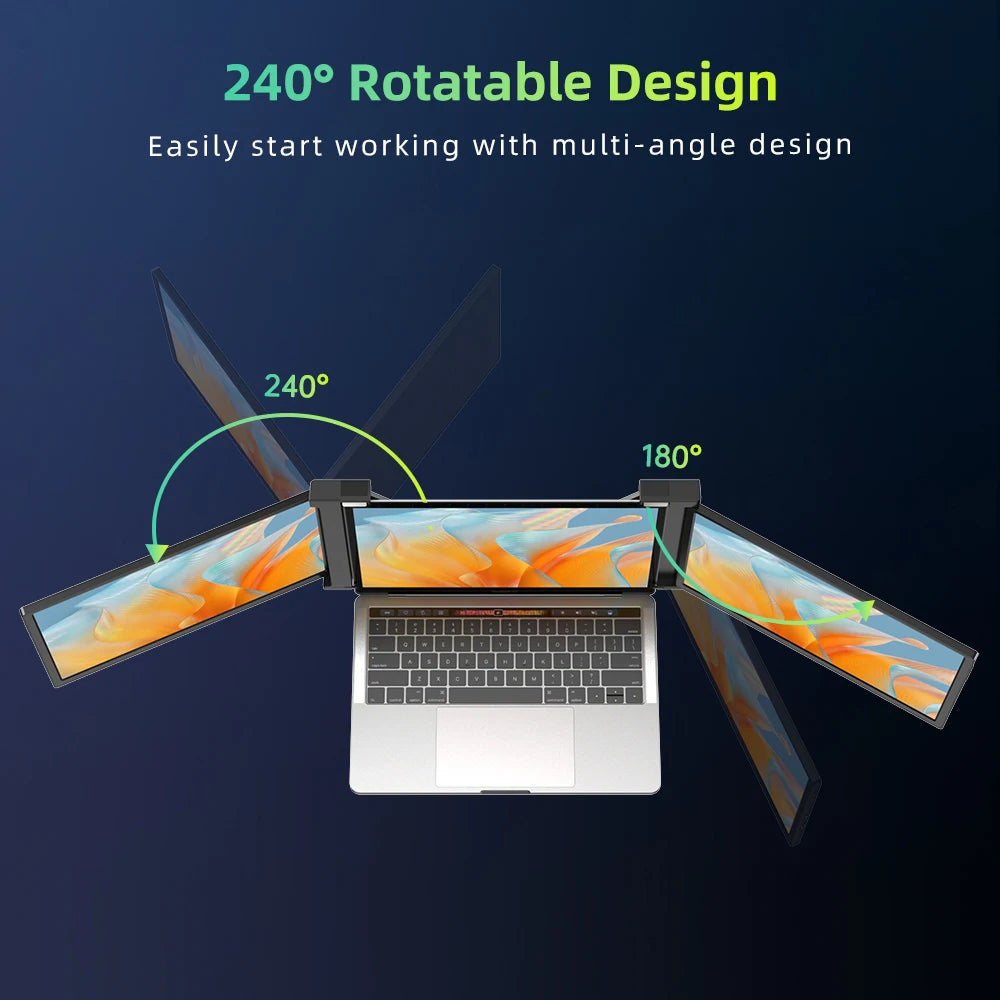 UPERFECT UStation Z 14 Triple Screen Laptop Monitor Extender - Portable Workstation for Dell, Mac, ASUS, HP, Plug & Play - Limetastore