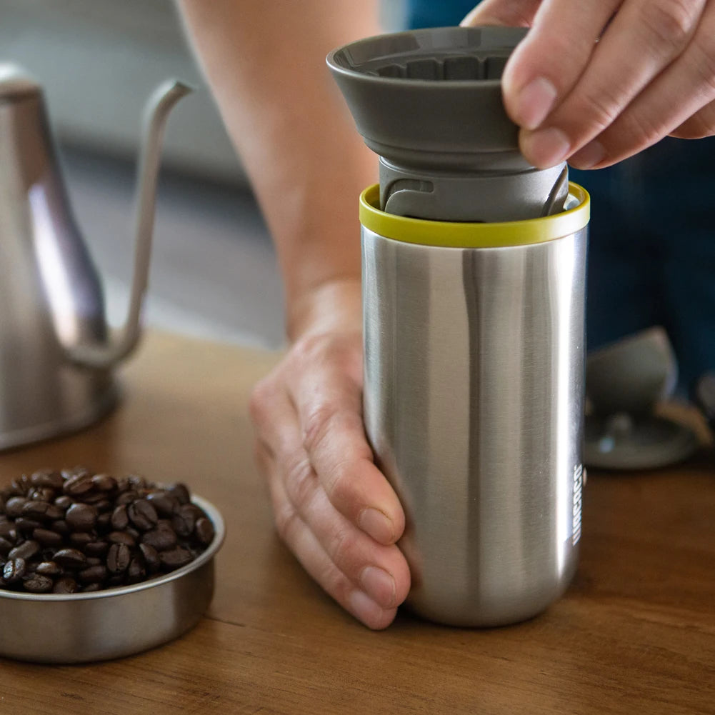 Wacaco Cuppamoka Portable Pour-Over Coffee Maker – Vacuum Insulated Stainless Steel