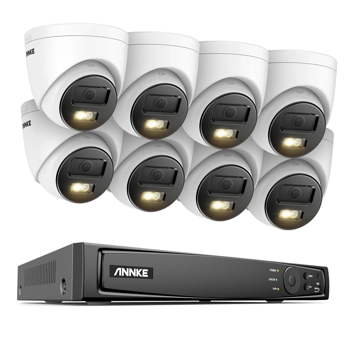 ANNKE 12MP 6K PoE CCTV System | 16CH NVR, Dual‑Light Cameras, Audio, Human & Vehicle Detection