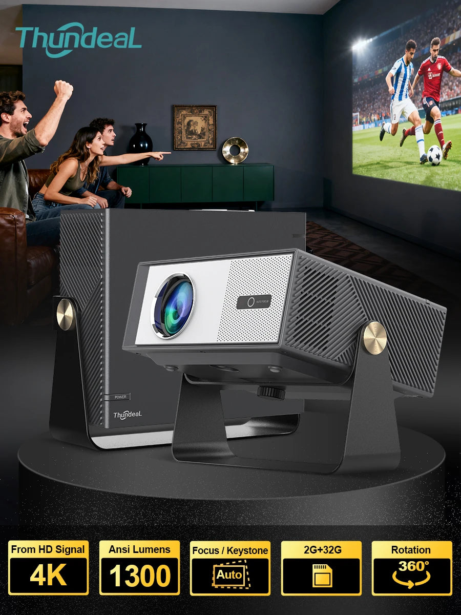 ThundeaL TD95Max Smart Full HD Projector – Native 1080P, 4K Movies Support, Android OS & Dual-Band