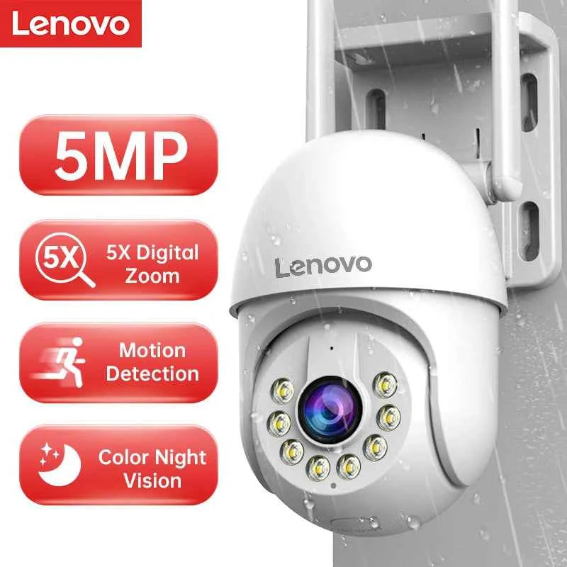 Lenovo 5MP Smart Wifi PTZ Camera Outdoor 5x Digital Zoom Auto Tracking ONVIF CCTV IP Camera Security Video Surveillance Camera - Limetastore