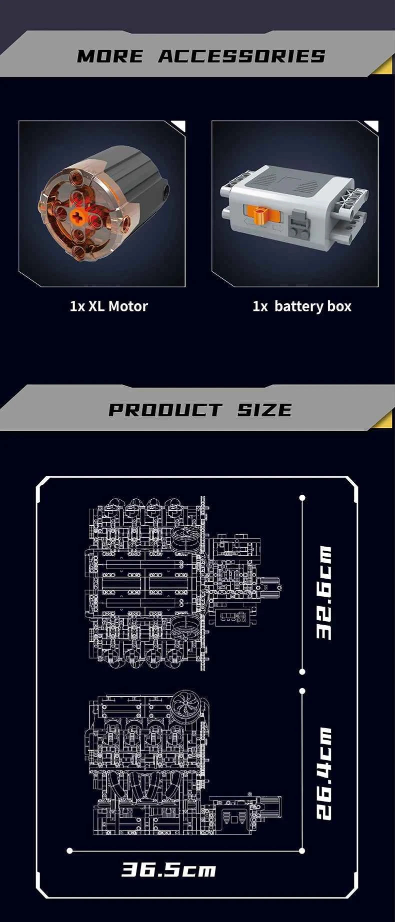 Mould King 10130 F488 Supercar V8 Engine Building Set | Technical Car Part - Limetastore