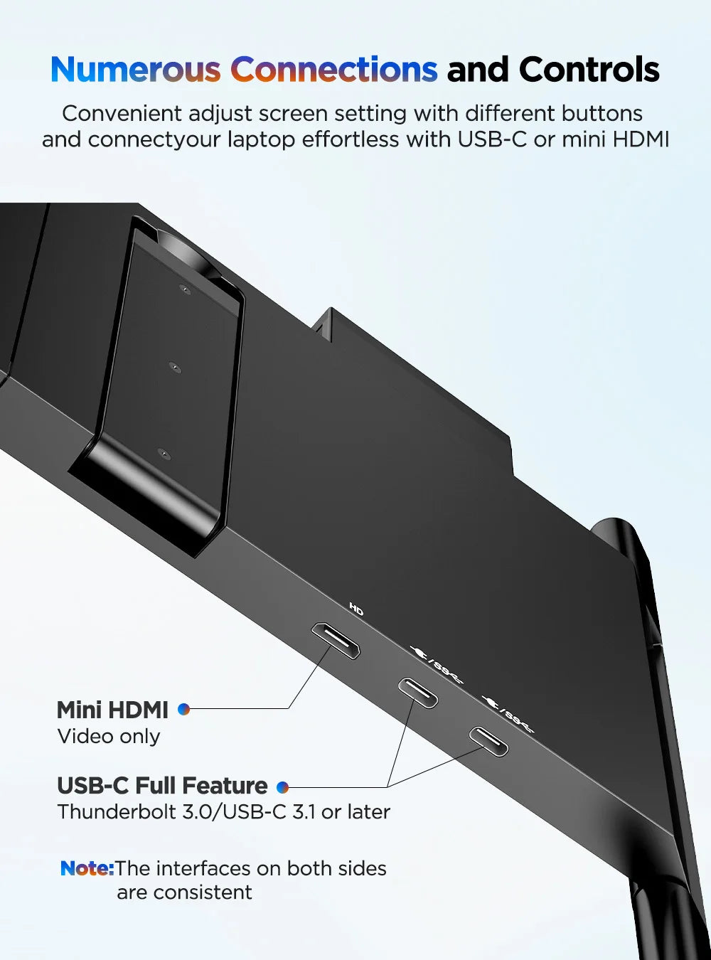 UPERFECT 14'' Wireless Portable Monitor Triple Laptop Screen Extender 1080 FHD Travel Display For 13.3"-17" Laptops PC Mac XBOX - Limetastore
