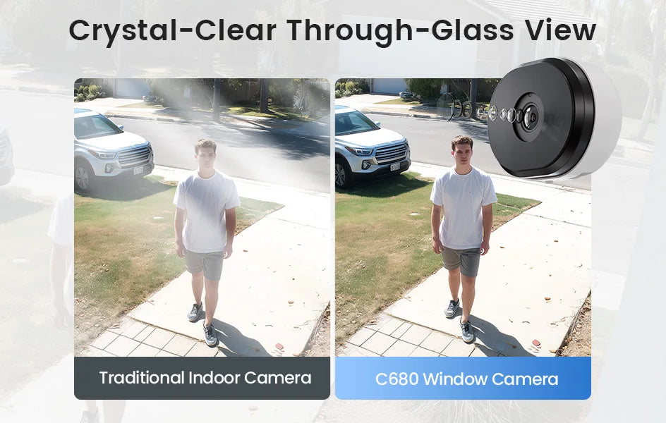 ZOSI C680 2K 3MP Window Security Camera – Full‑Color Night Vision, Indoor Plug‑In WiFi