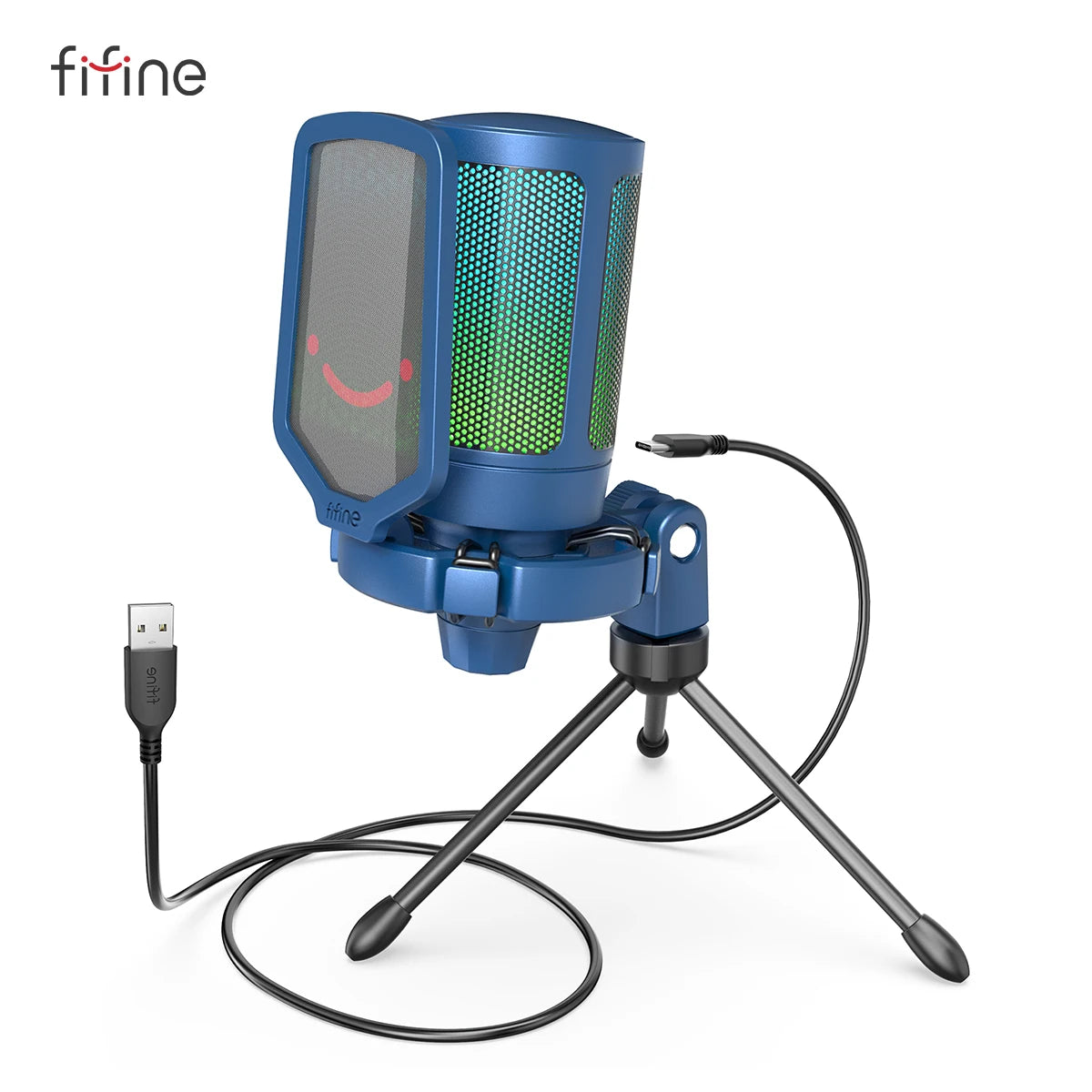 FIFINE A6V Ampligame RGB USB Gaming Microphone | Condenser Mic for PC - Limetastore