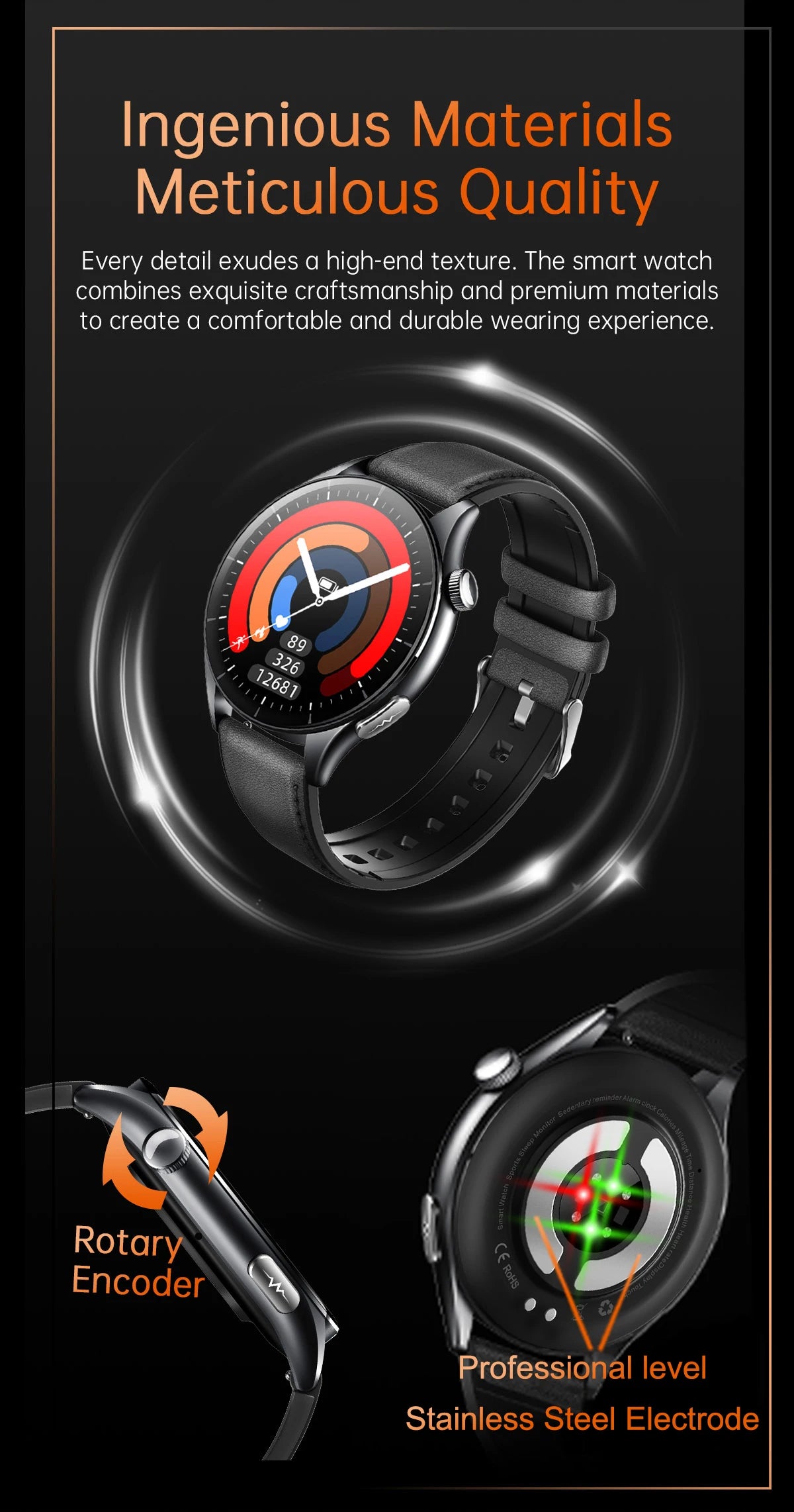 2025 New BMI Body Fat Blood Analysis Health Smartwatch NFC Bluetooth Call Smart Watch Led Flashlight Outdoor Sports Clock's Men - Limetastore