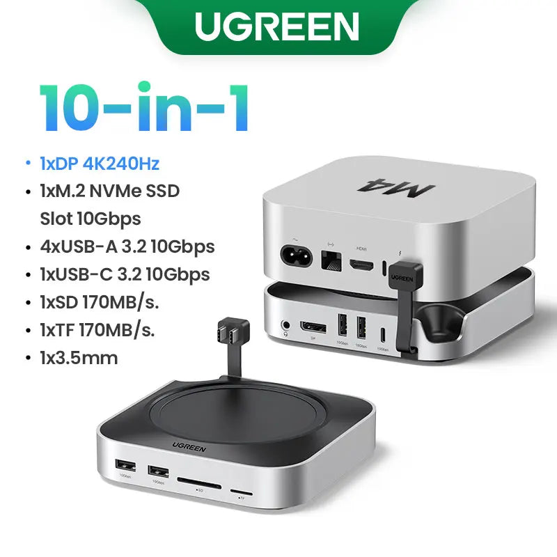 UGREEN Mac Mini Docking Station with 4K240Hz DisplayPort, M.2 NVMe SSD Slot