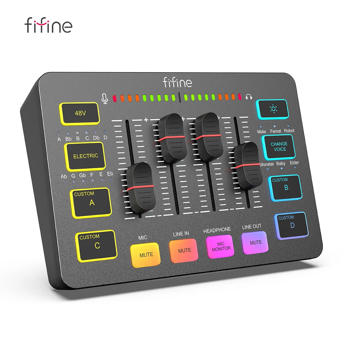 FIFINE AmpliGame SC3 USB Gaming Mixer – XLR Microphone Interface
