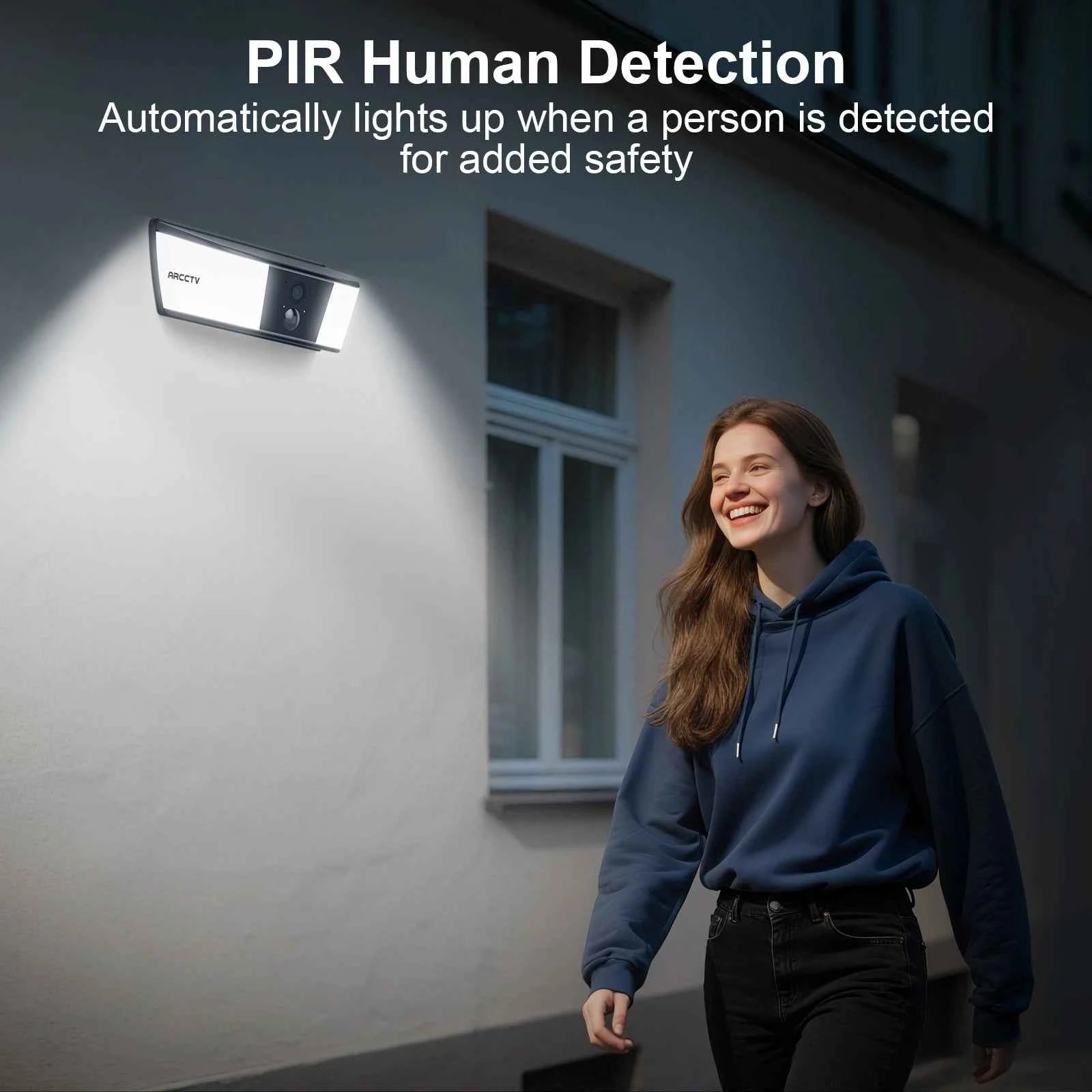 ARCCTV 4MP Solar WiFi Camera Security Outdoor Wireless Floodlight Camera Humanoid Detection Alarm Surveillance HD Two Way Audio - Limetastore