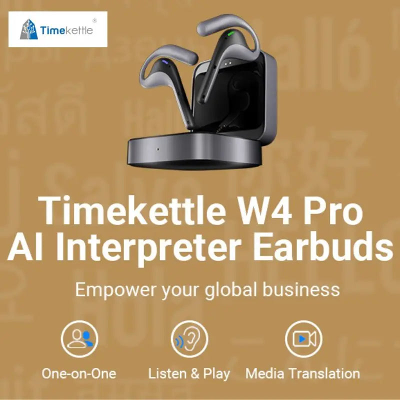 Timekettle W4 Pro AI Translator Earbuds 40 Languages Call Video Translation