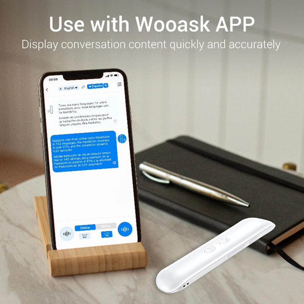 Wooask G5 PRO Translator Device 144 Languages 98% Accuracy AI