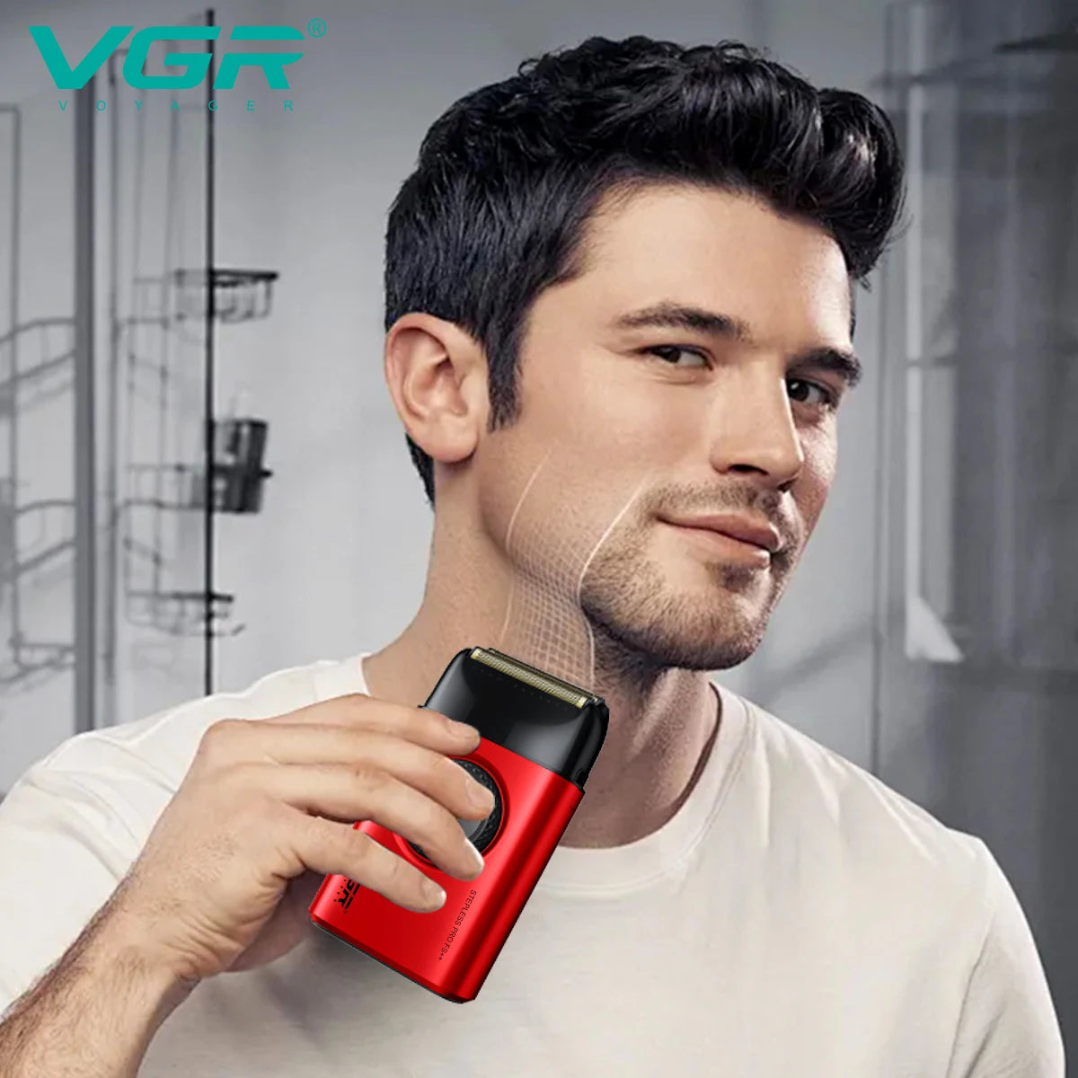 VGR Shaver Professional Razor Rechargeable Beard Trimmer Electric Shaver Digital Display Trimmer 9000 RPM Shaver for Man V-377
