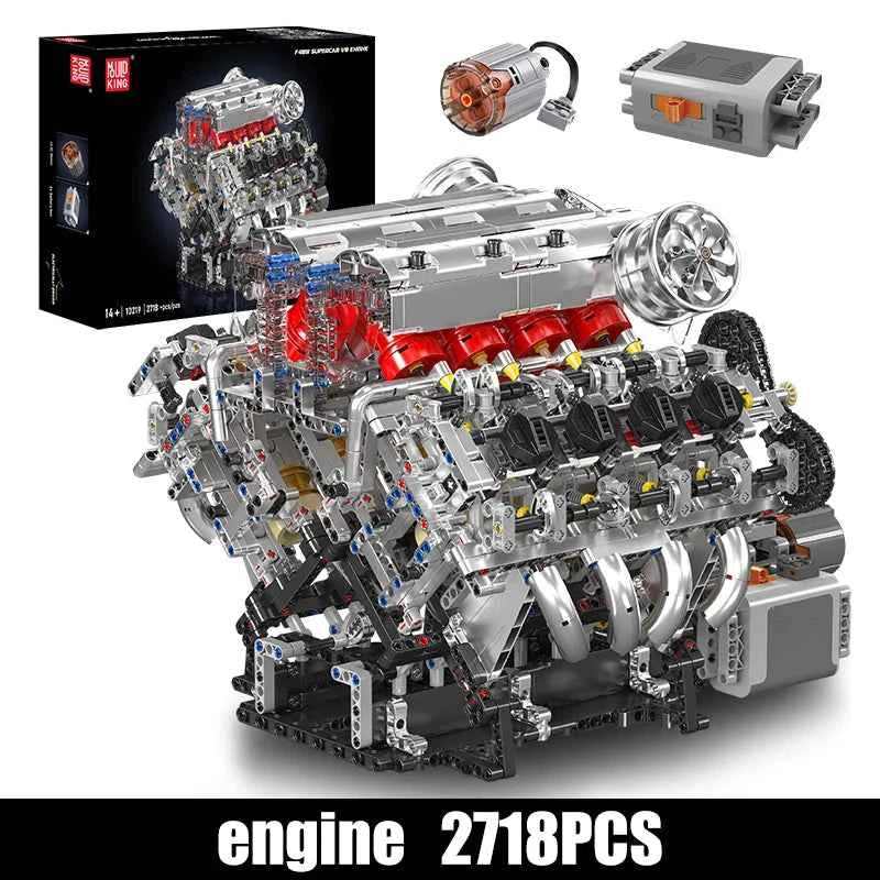 Mould King 10130 F488 Supercar V8 Engine Building Set | Technical Car Part - Limetastore
