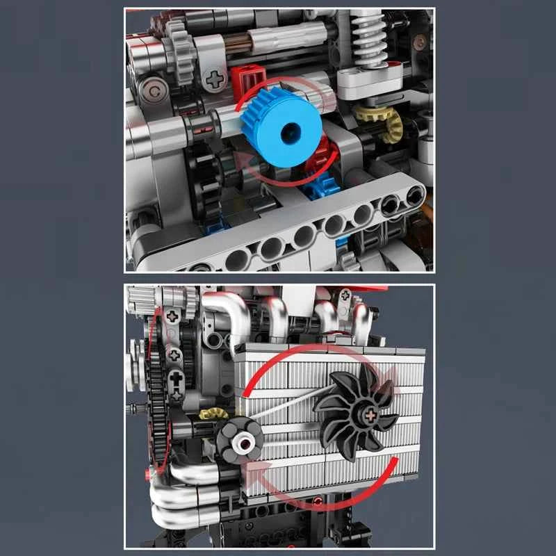 Mould King 10235 Motorized MMC L4 Engine Building Set | 4G63T Replica - Limetastore